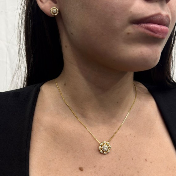 Conjunto Flor de Luz - Folheado a Ouro 18k