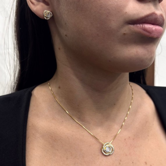 Conjunto Ponto de Luz Deluxe - Folheado a Ouro 18k