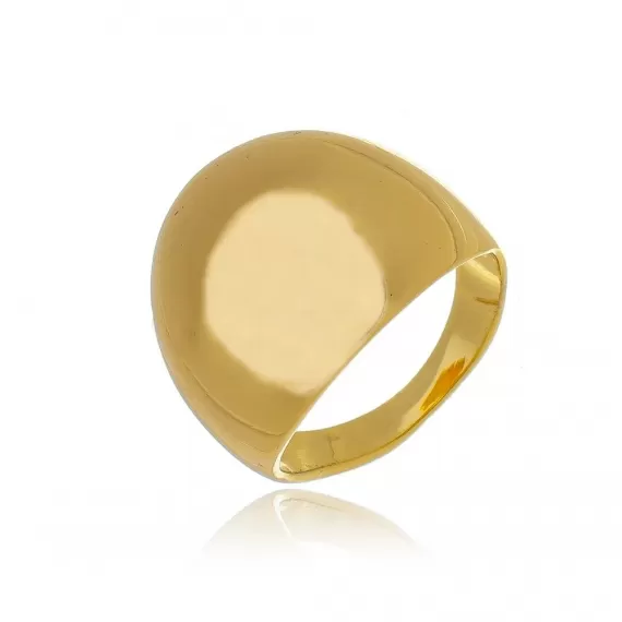Anel abaulado - Folheado a Ouro 18k