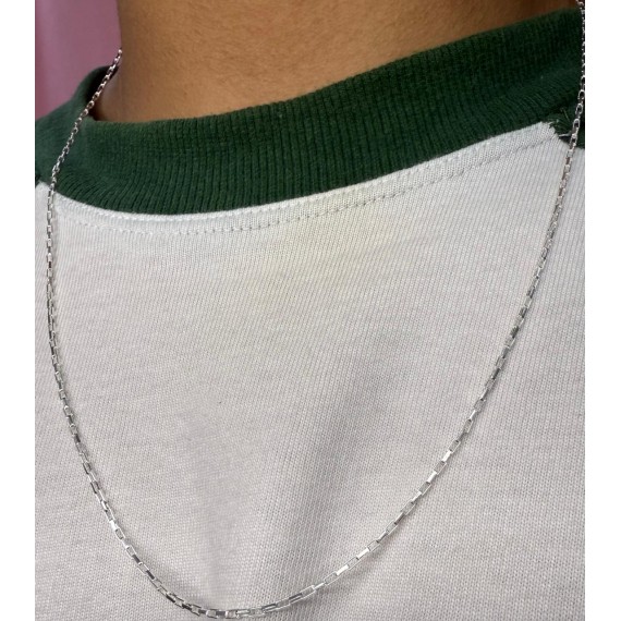 Cordão Elo Cadeado Fino - Prata 925k