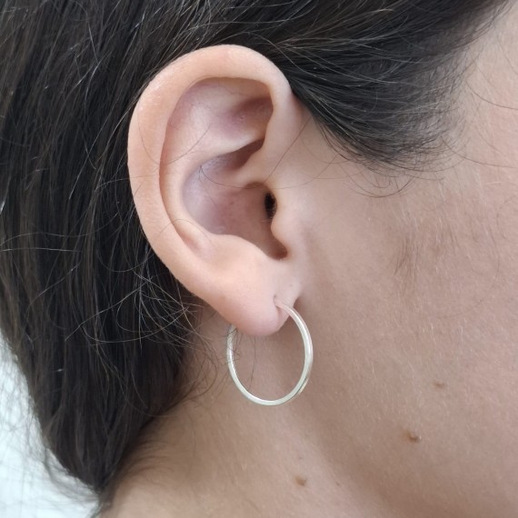 Argola Formato Círculo - Prata 925k