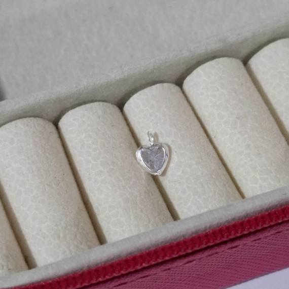 Pigente Ponto de Luz de Coração - Prata 925