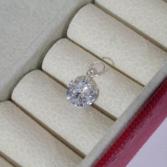 Pingente Ponto de Luz Branco G - Prata 925