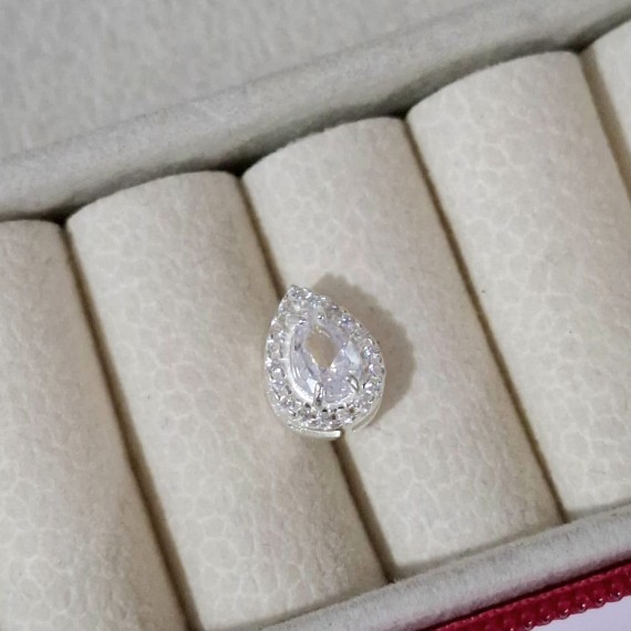 Pingente Gota Cravejado - Prata 925