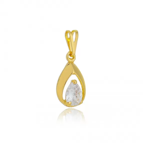 Pingentes formato de gota com detalhes em zircônia - Folheado a Ouro 18k