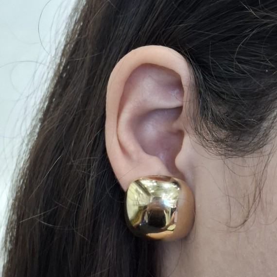 Brinco Quadrado Arredondado - Folheado a Ouro