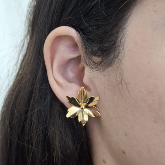 Brinco de Flor - Folheado a Ouro