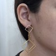 Brinco de Quadrados - Folheado a ouro 18k
