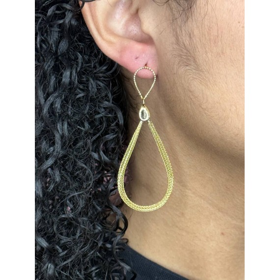 Brinco Gota Dourada - Folheado a Ouro 