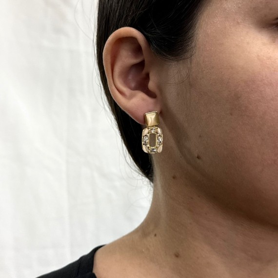 Brinco Pendurado Elegance Geométrico - Folheado a Ouro 18k