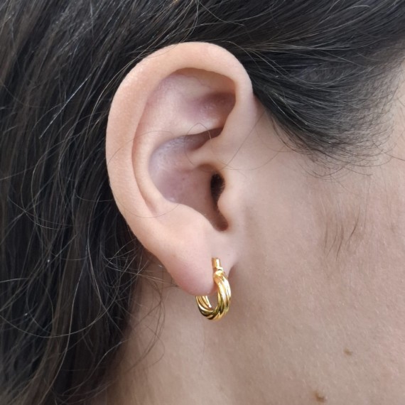 Mini Brinco Torcido - Folheado a Ouro 18k