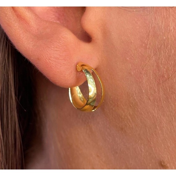 Brinco de Argola com Tarraxa - Folheado a Ouro 18k 