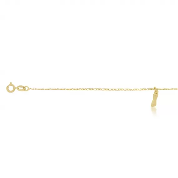 Pulseira Infantil corrente de elos 3x1 espessura 2mm com pingente de figa 1,2 cm - Folheado a Ouro 18k