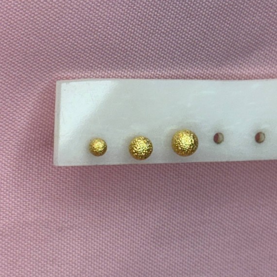 Trio de brincos de Bolinhas Foscas - Folheado a Ouro 18k