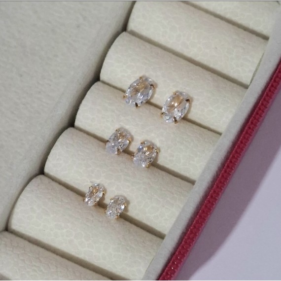 Trio Oval - Folheado a ouro 18k