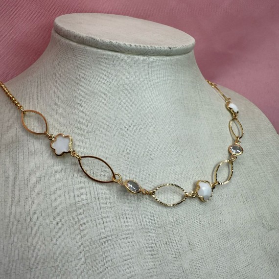 Chocker Trevo com Pedra - Folheado a Ouro 18k