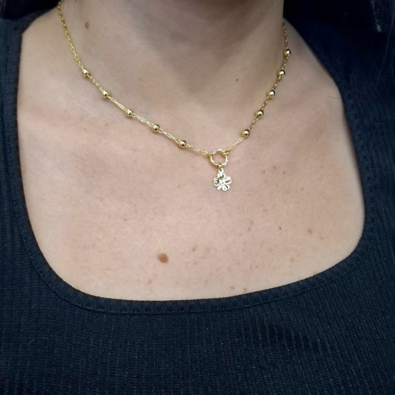 Chocker de Bolinha e Trevo - Folheado a ouro 18k 