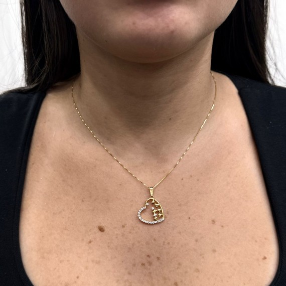 Cordão Coração de Luz - Folheado a Ouro 18k