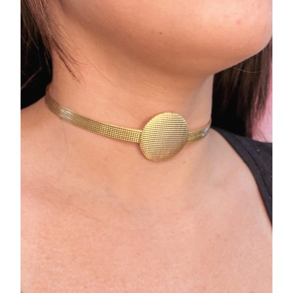 Choker Trabalhado - Folheado a Ouro 18k 