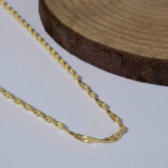 Colar Torcido - Folheado a Ouro 