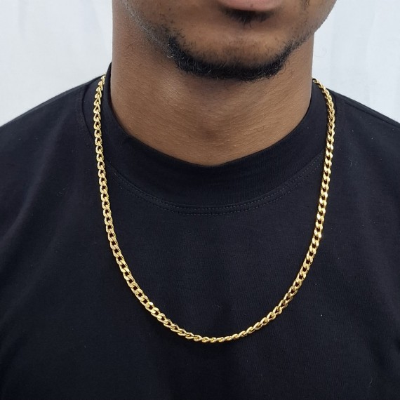 Cordão Masculino Elos - Folheado a ouro 18k