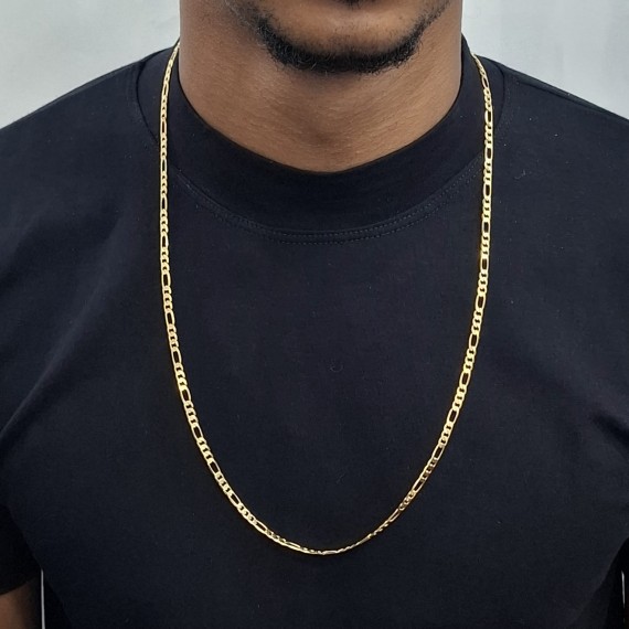 Cordão Masculino Elo 3x1 - Folheado a ouro 18k 