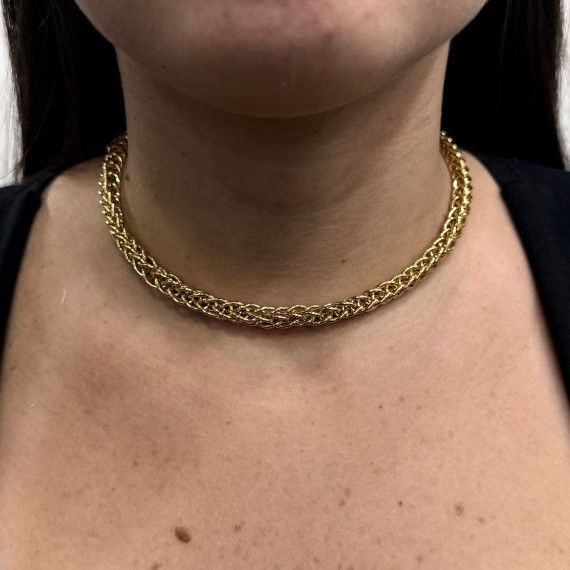 Choker Trançado - Folheado a Ouro 18k