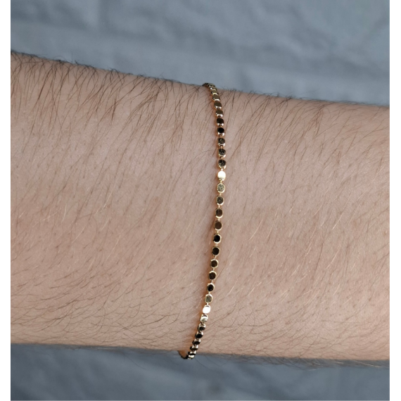 Pulseira Infantil de bolinhas pequenas - Folheado a Ouro 18k