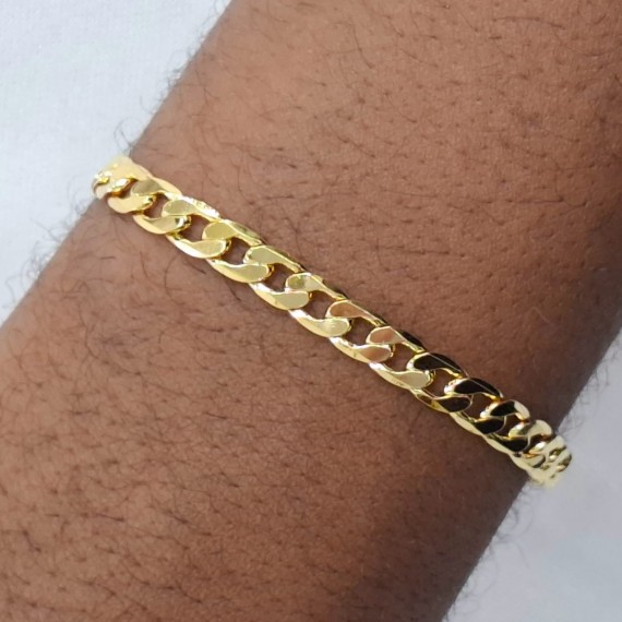 Pulseira Masculina Elos Recortados - Folheado a ouro 18k
