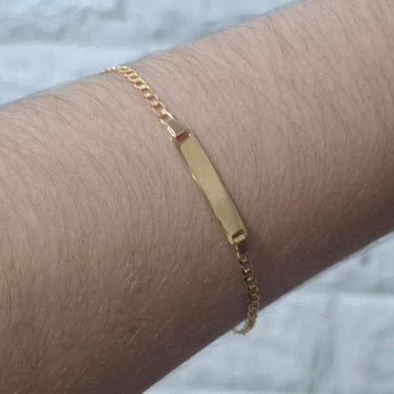 Pulseira Infantil com Plaquinha - Folheado a ouro 18k