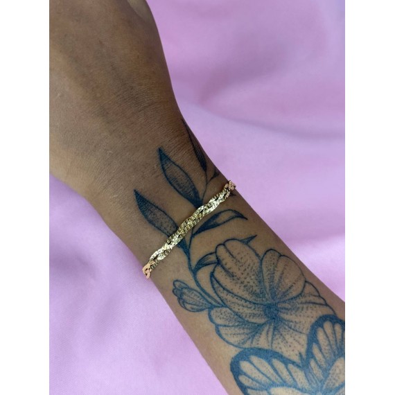 Pulseira Trançada - Folheado a Ouro 18k