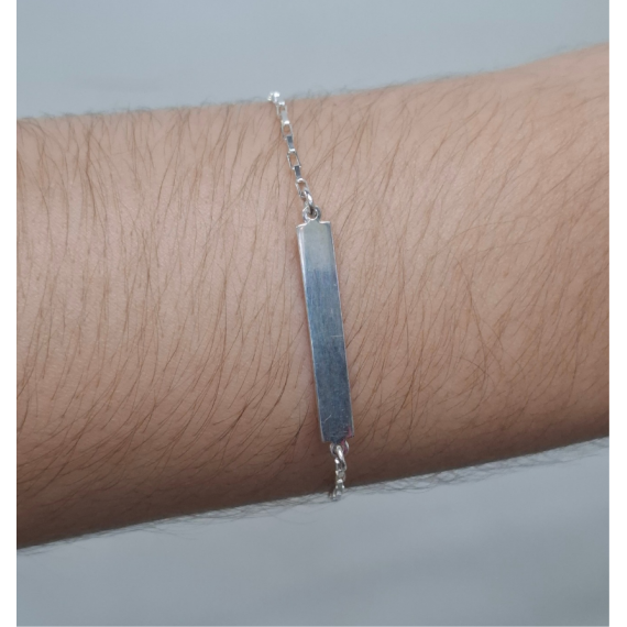 Pulseira infantil com plaquinha - Prata 