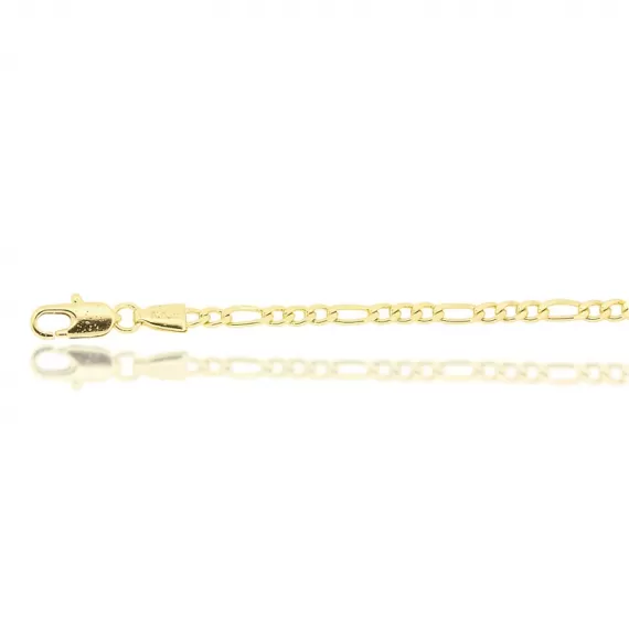 Pulseira Infantil corrente com elos 3x1 - Folheado a Ouro 18k