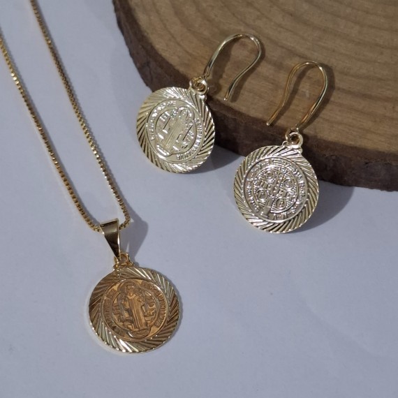 Conjunto São Bento - Folheado a Ouro