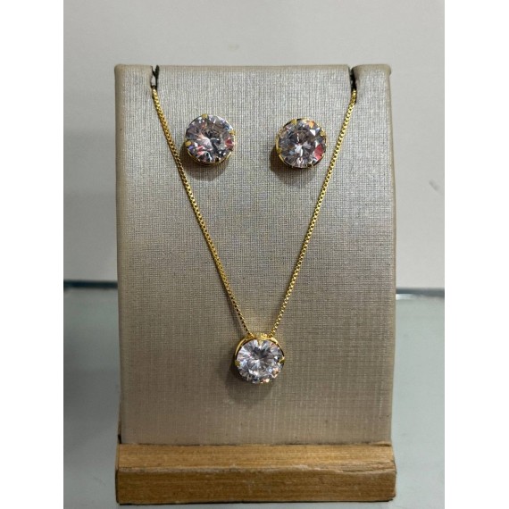 Conjunto Ponto de Luz - Folheado a Ouro 18k