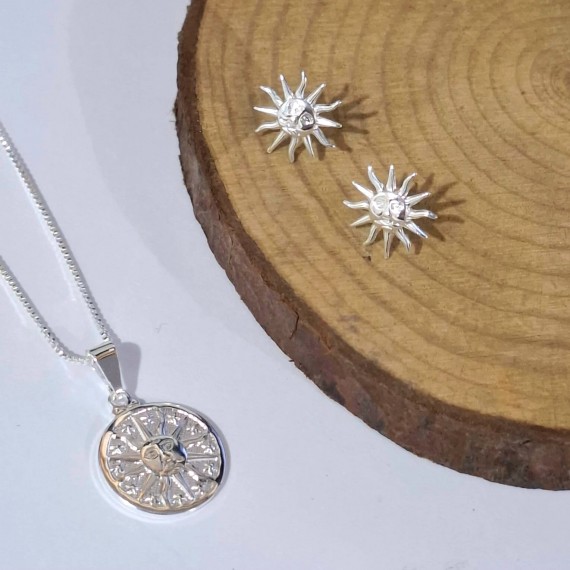 Conjunto Sol - Folheado a Prata 