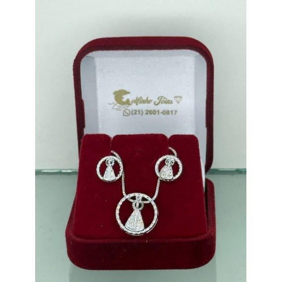 Conjunto Nossa Senhora Aparecida - Folheado a Prata