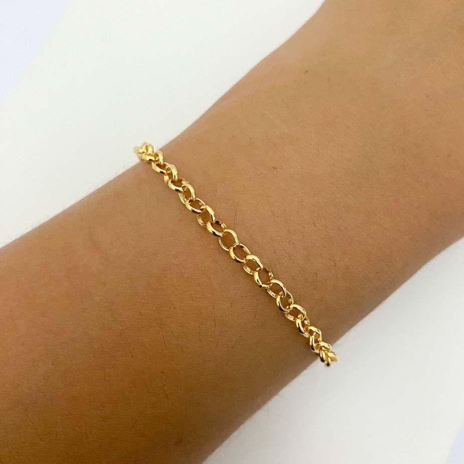 Pulseira de Ouro 18k Feminina Elo Portugês 19cm 4mm Largura - Site Oficial  - Morelli Joias