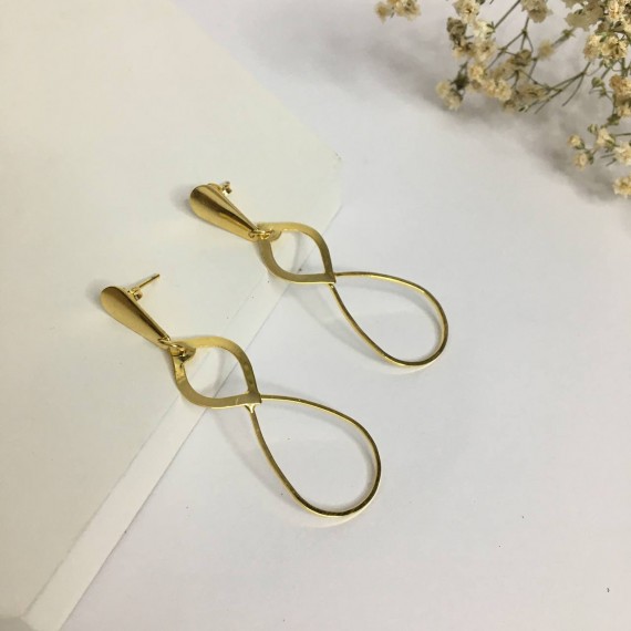 Brinco Trabalhado 16mm - Folheado a Ouro 18k