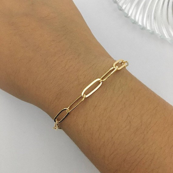 Pulseira Elo Cadeado 5mm - Folheado a Ouro 18k