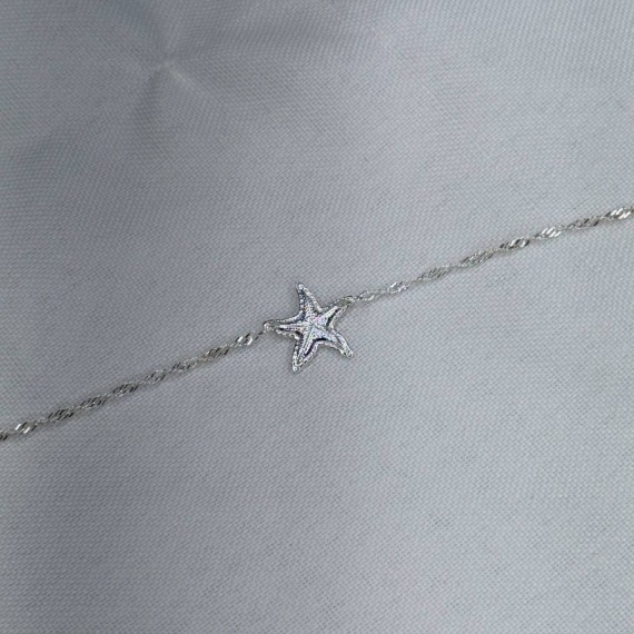 Tornozeleira Estrela do Mar - Folheada a Prata