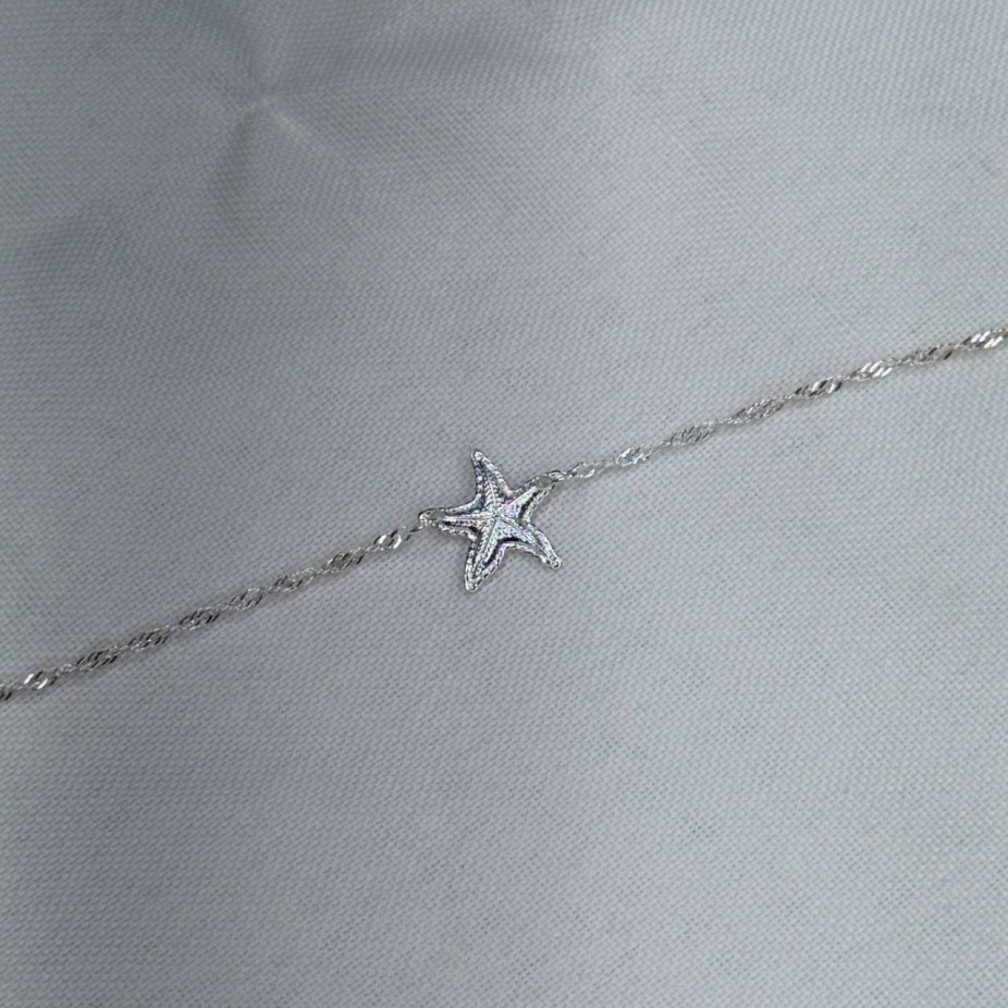 Tornozeleira Estrela do Mar - Folheada a Prata