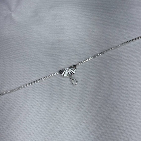 Tornozeleira Leque com Pedra - Folheado a Prata