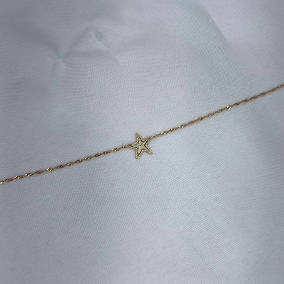 Tornozeleira Estrela do Mar - Folheada a Ouro 18k