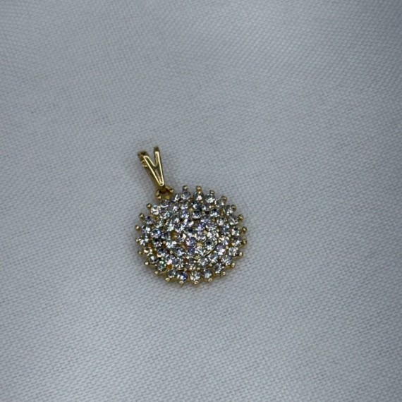 Pingente Círculo Cravejado - Folheado a Ouro 18k