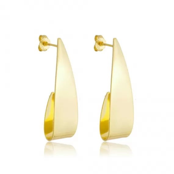 Brinco Oval - Folheado a Ouro 18k