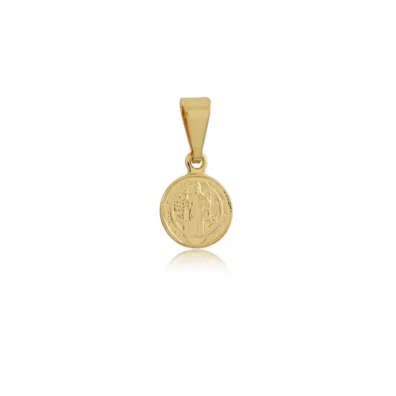 Pingente medalha de São Bento - Folheado a Ouro 18k