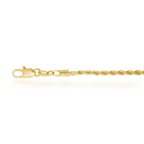 Pulseira modelo cordão baiano médio com espessura de 2 mm - Folheado a Ouro 18k