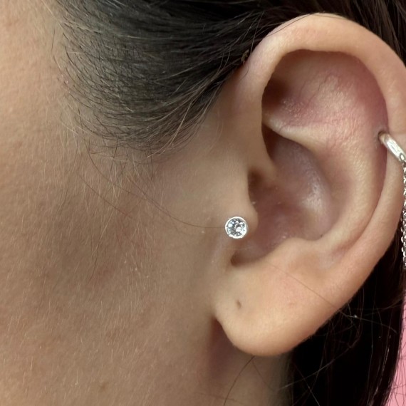 Piercing Ponto de Luz - Prata 925k