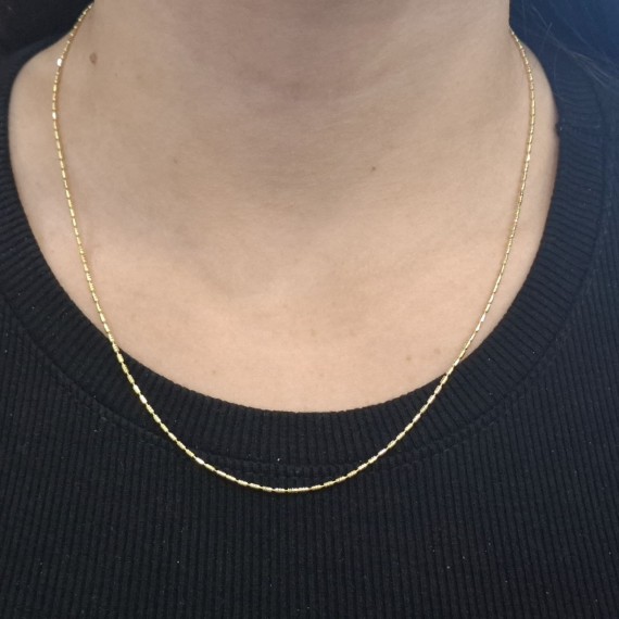 Cordão Trabalhado 45cm - Folheado a Ouro 18k